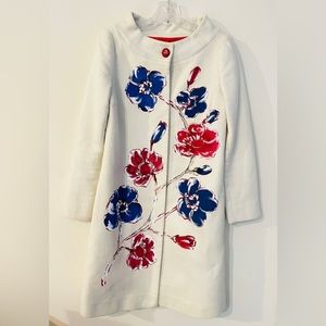 Moschino CheapandChic Coat with Painted Flowers  EXTRA- SMALL
